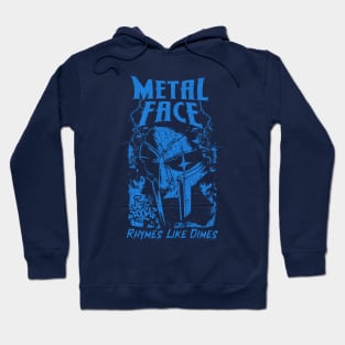 Vintage Bootleg Metal Face Blue Hoodie